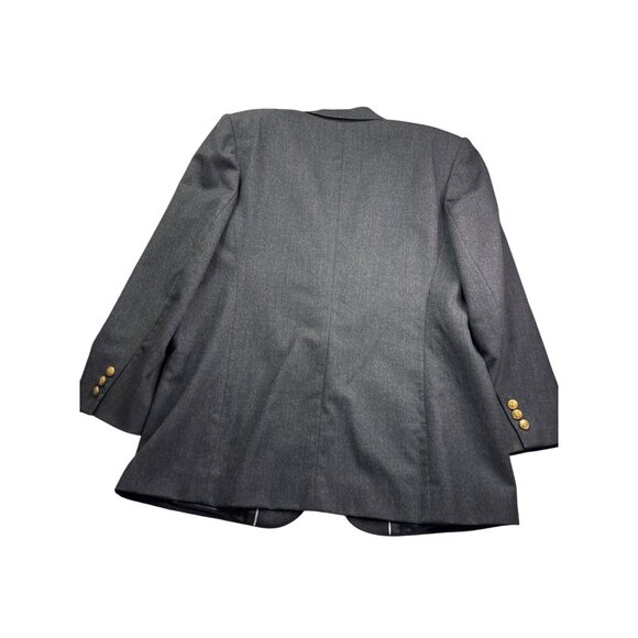 Vintage Talbots Womens Wool Blazer Size 14 Gray Single Button Jacket Made In USA - Picture 2 of 4